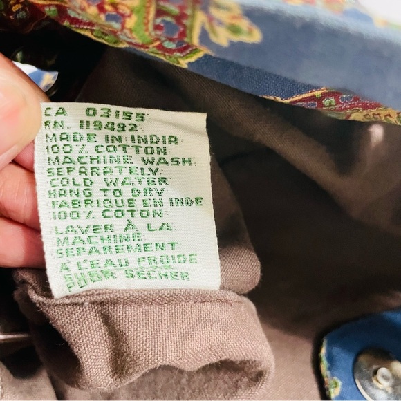 April Cornell Vintage Boho Paisley Drawstring Shoulder Bag - Picture 11 of 14